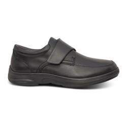 Black therapeutic shoe with velcro strap